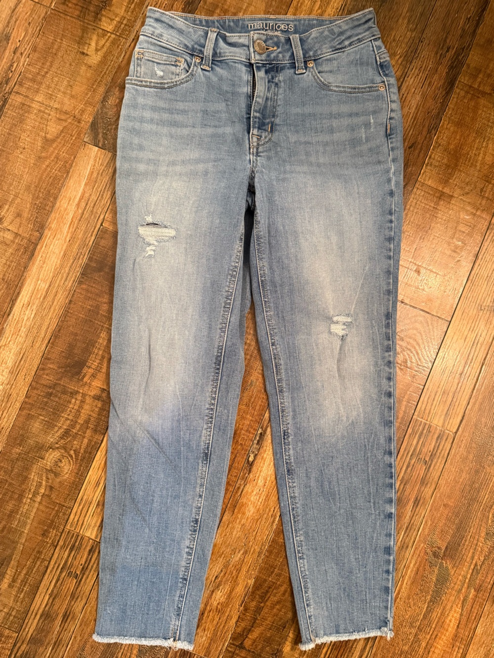 Maurices Light Wash Skinny Jeans with Subtle Distressing